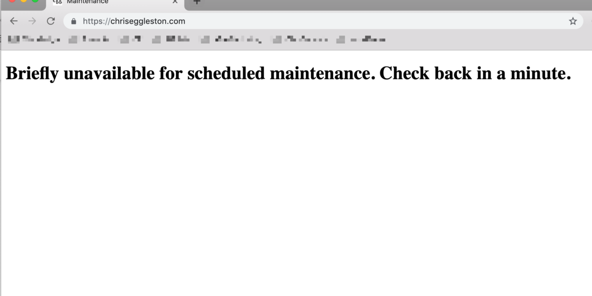 WordPress Maintenance Error